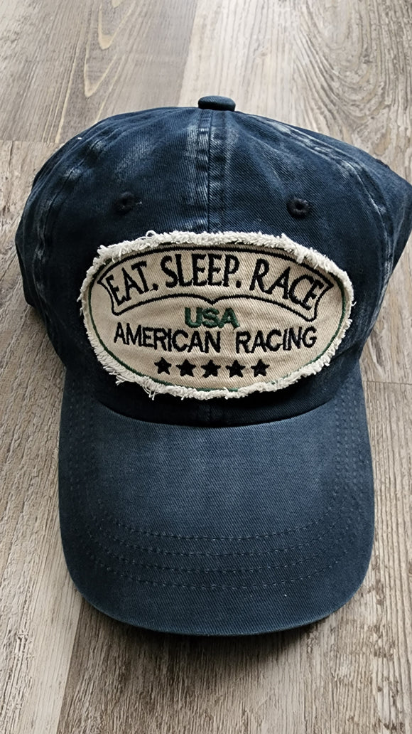 Eat Sleep Race Hat (Navy)