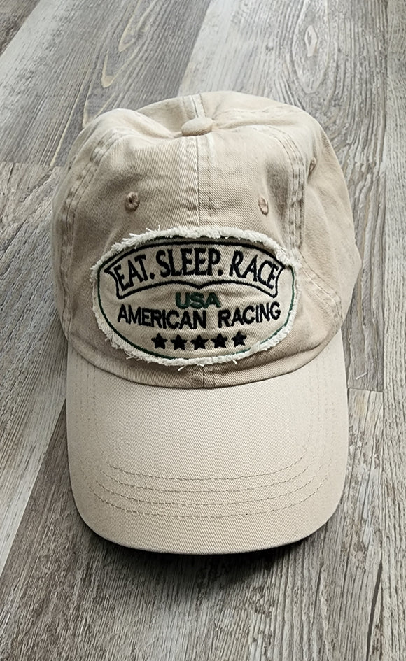 Eat Sleep Race Hat (Tan)