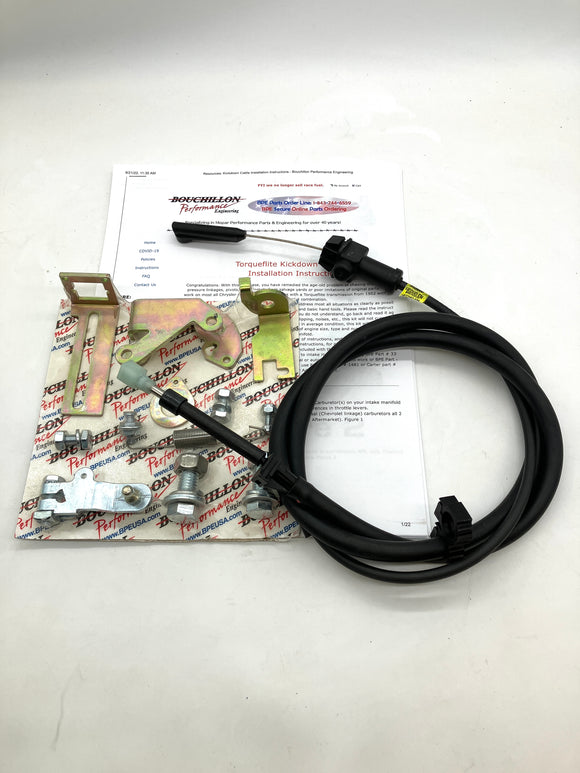 Kickdown Cable Kit Torqueflite