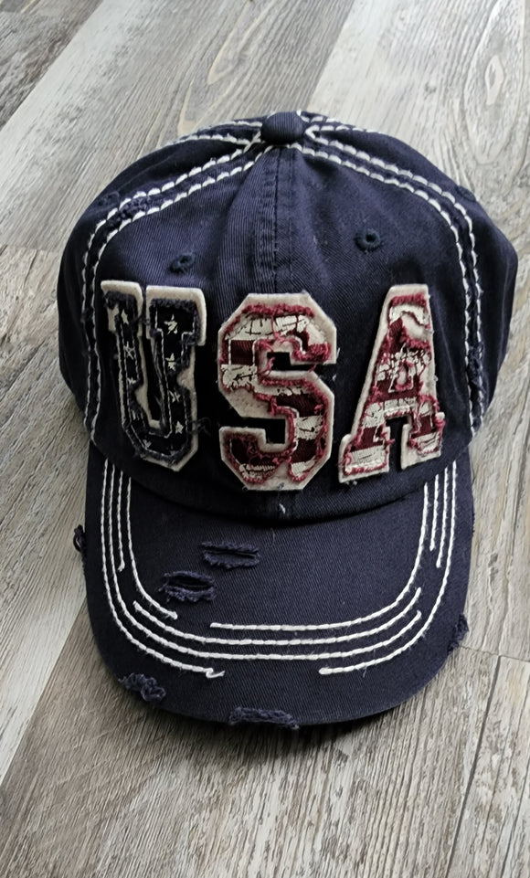 USA Embroidered Hat (Navy)